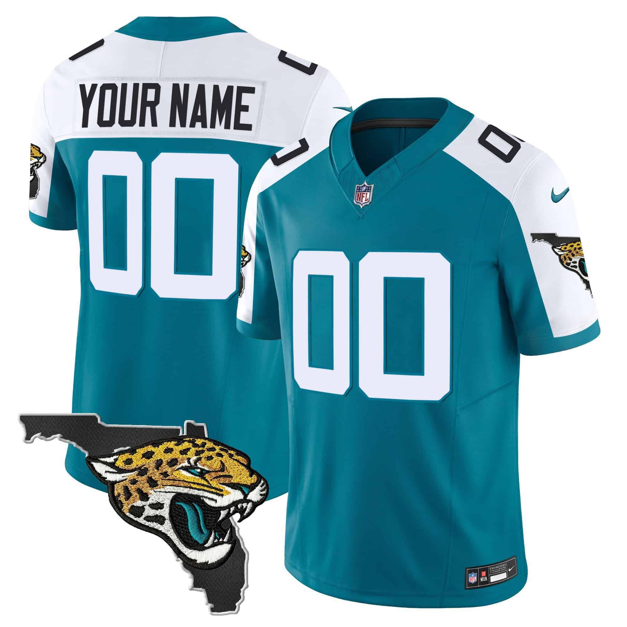 Men Jacksonville Jaguars Green 2024 Nike Florida Patch Vapor Custom NFL Jersey